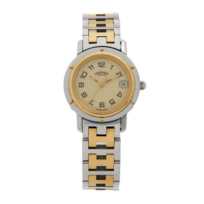 Hermes Stainless Steel 24mm Clipper Quartz Watch Gold 1 of 4
