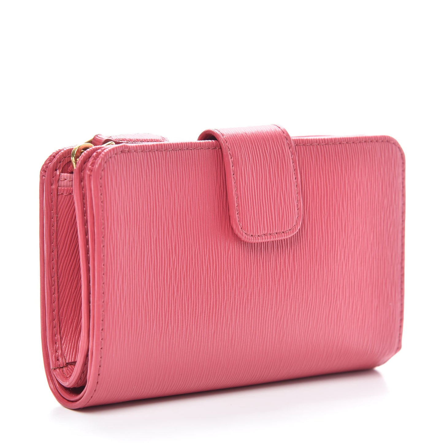 Vitello Move Bi-Color Compact Wallet Peonia Geranio