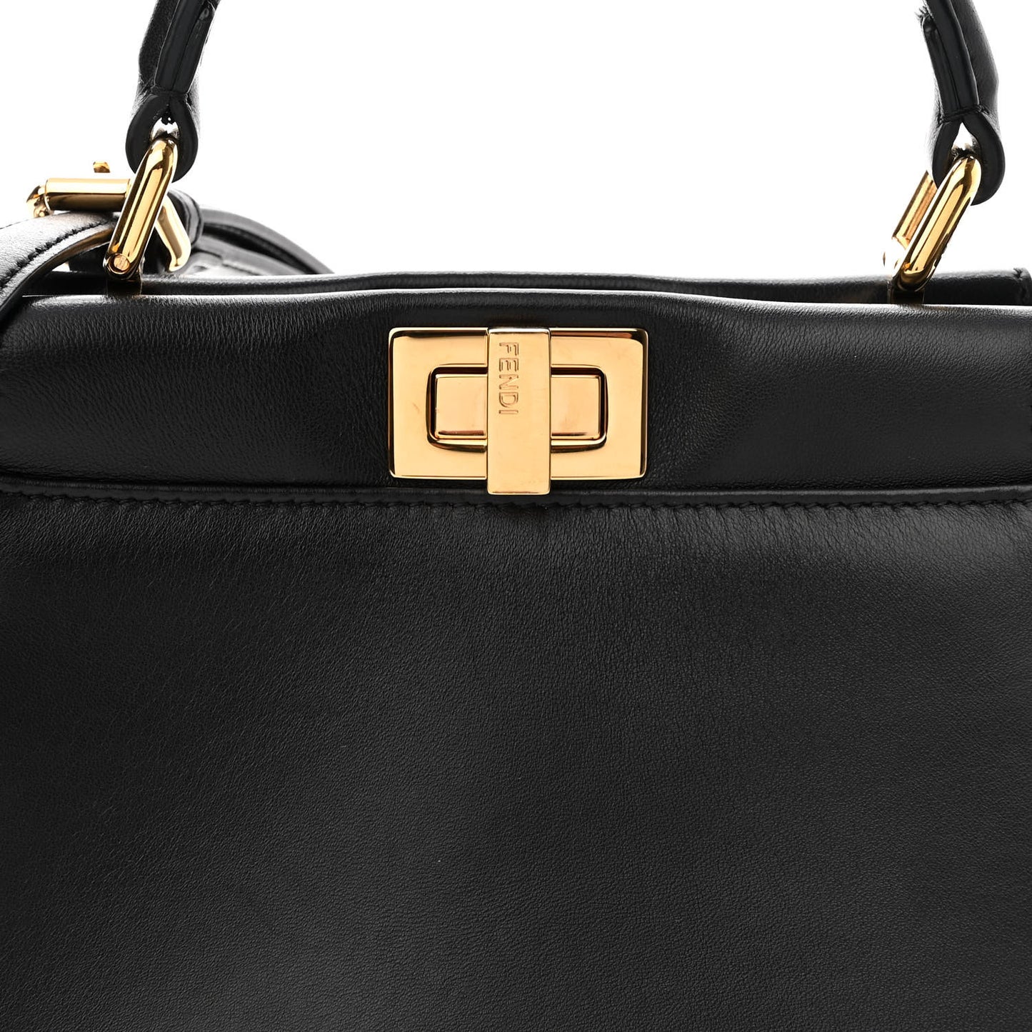Nappa Stacked Bar Mini Peekaboo Iconic Satchel Black