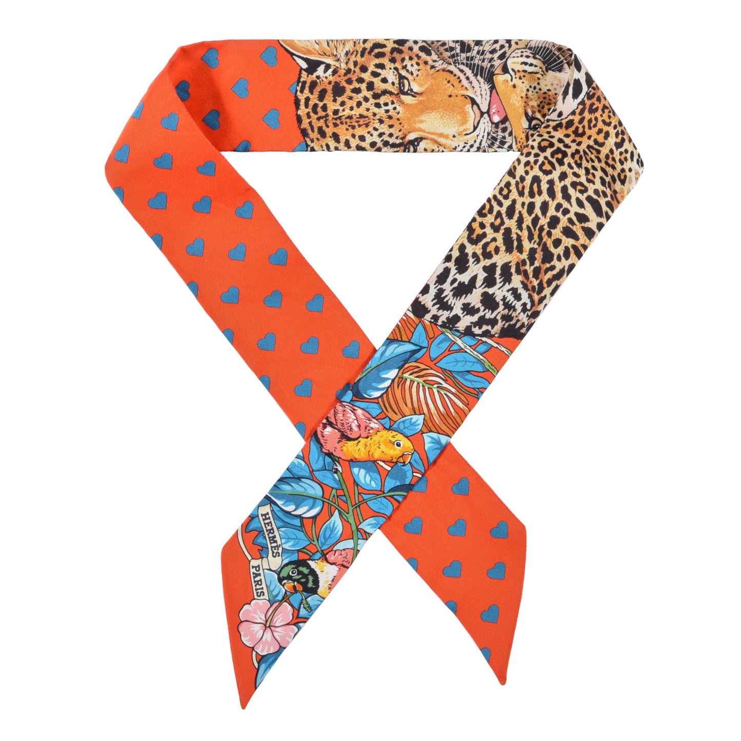 Silk Jungle Love Love Twilly Orange Bleu Brun