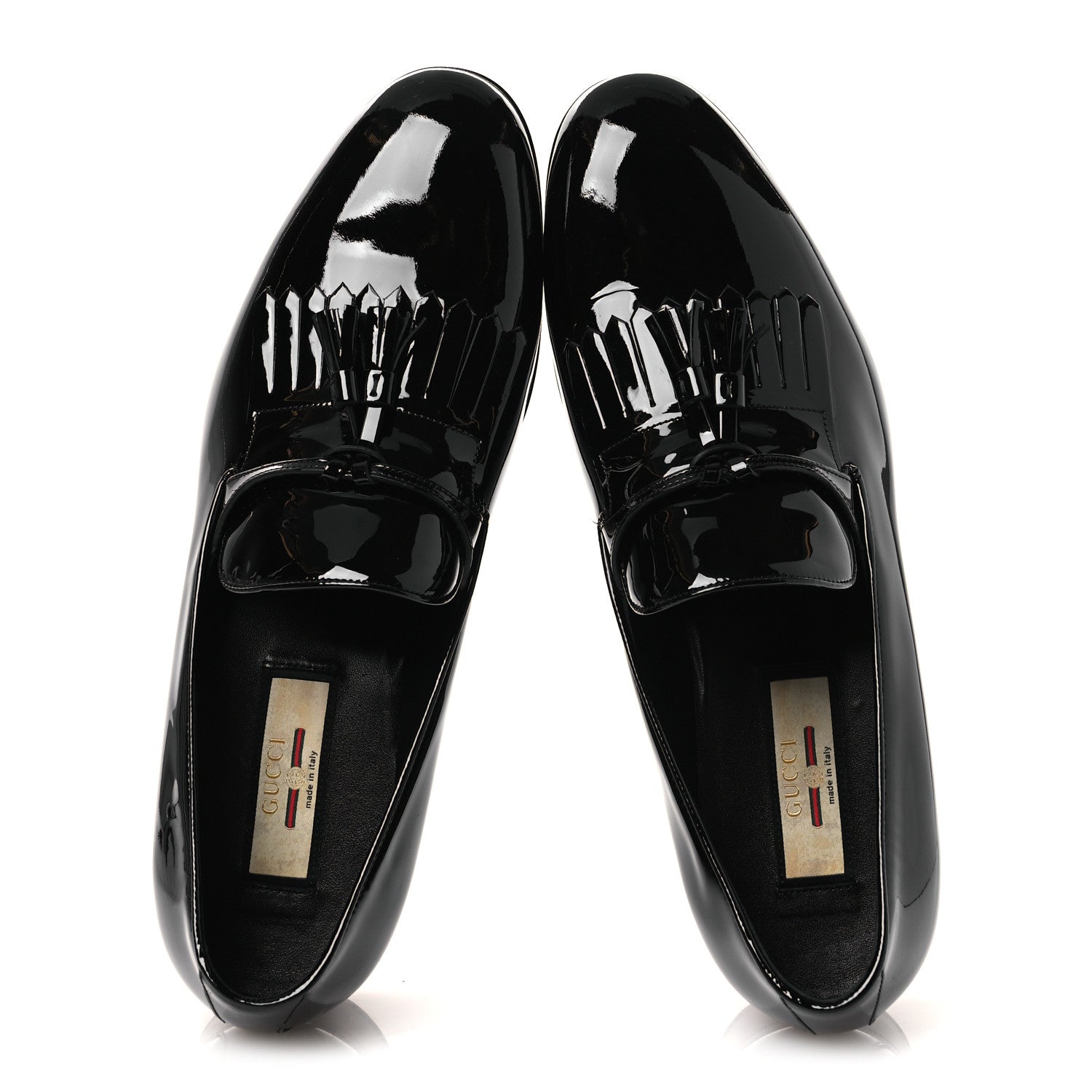 Gucci Vernice Crystal Mens Tassel Loafers 9.5 Black 2 of 13
