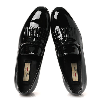 Gucci Vernice Crystal Mens Tassel Loafers 9.5 Black 2 of 13