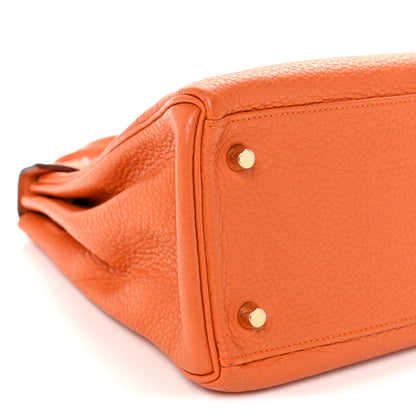 Hermes Taurillon Clemence Kelly Retourne 28 Orange 9 of 12