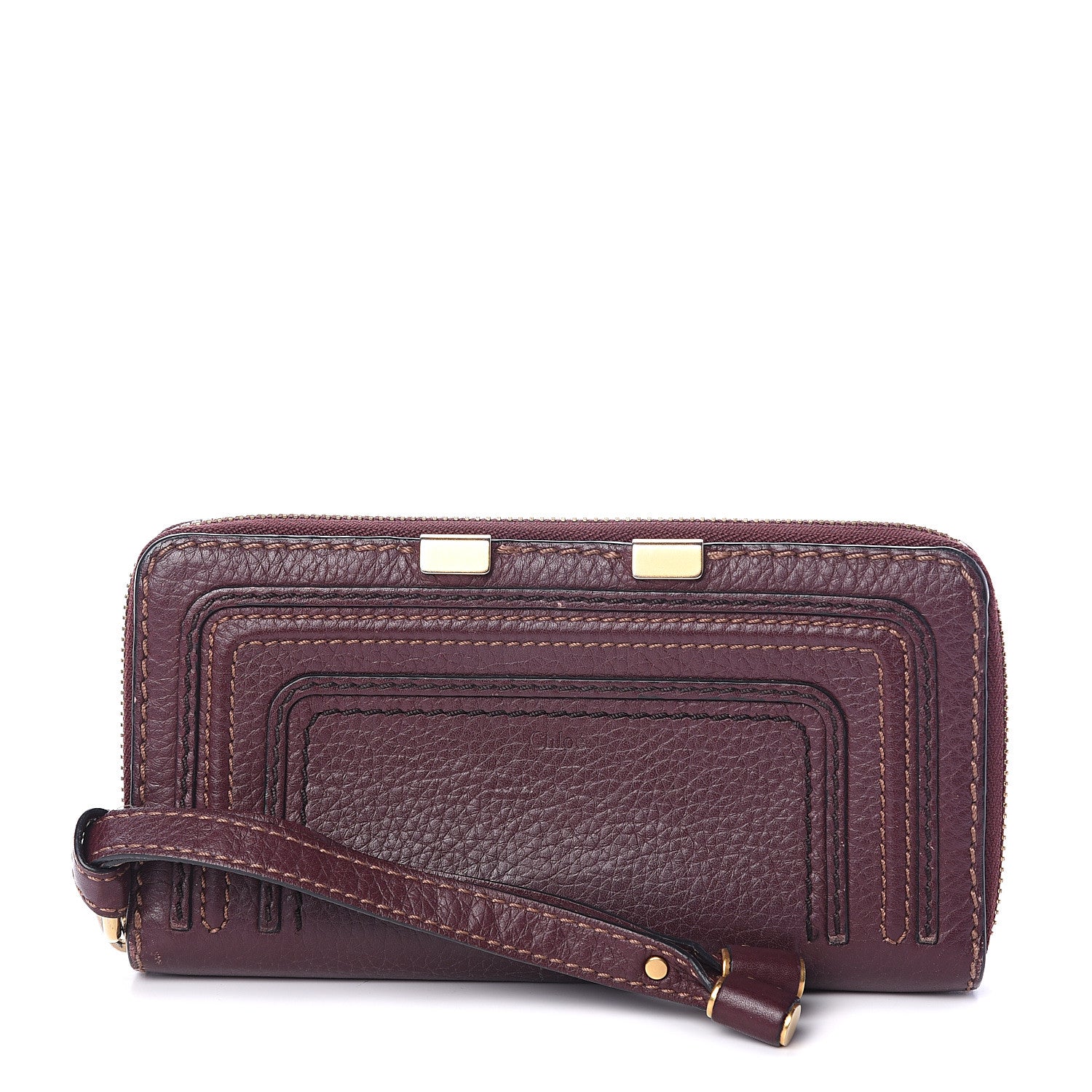 Chloe Grained Calfskin Marcie Long Zip Around Wallet Dark Velvet 1 of 5