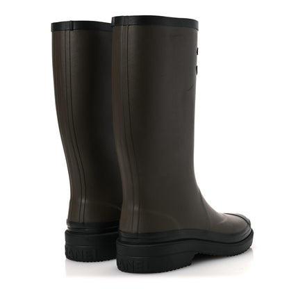 Chanel Caoutchouk CC High Boots 35 Khaki Black 5 of 15
