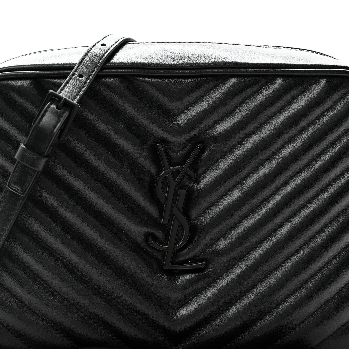 Calfskin Matelasse Monogram Monochrome Lou Camera Bag Black