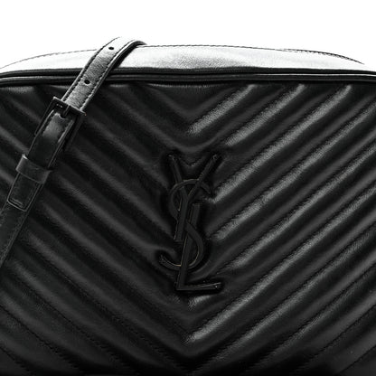 Saint Laurent Calfskin Matelasse Monogram Monochrome Lou Camera Bag Black 8 of 10