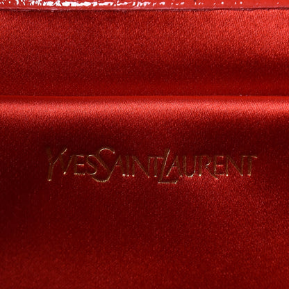 Saint Laurent Textured Patent Monogram Large Belle De Jour Clutch Red 8 of 8