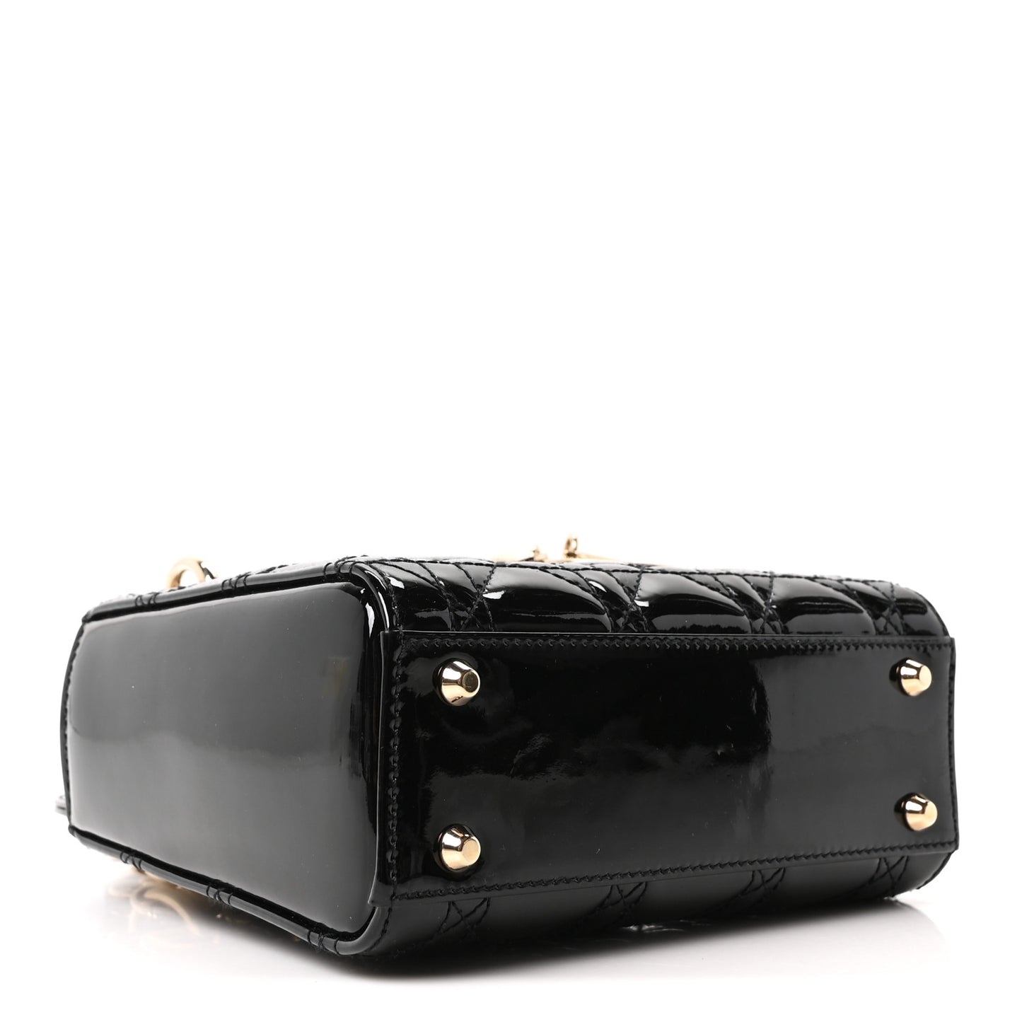 Patent Cannage Mini Lady Dior Black