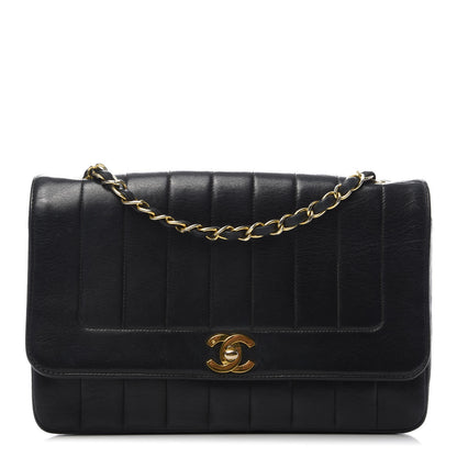 Chanel Lambskin Vertical Quilted Medium Single Flap Black 1 of 10