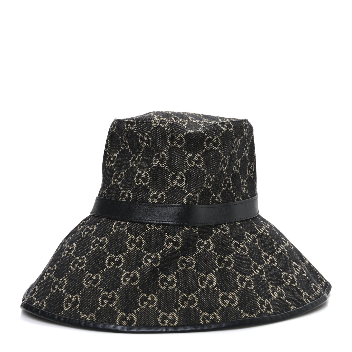 Monogram Wide Brim Hat S Black