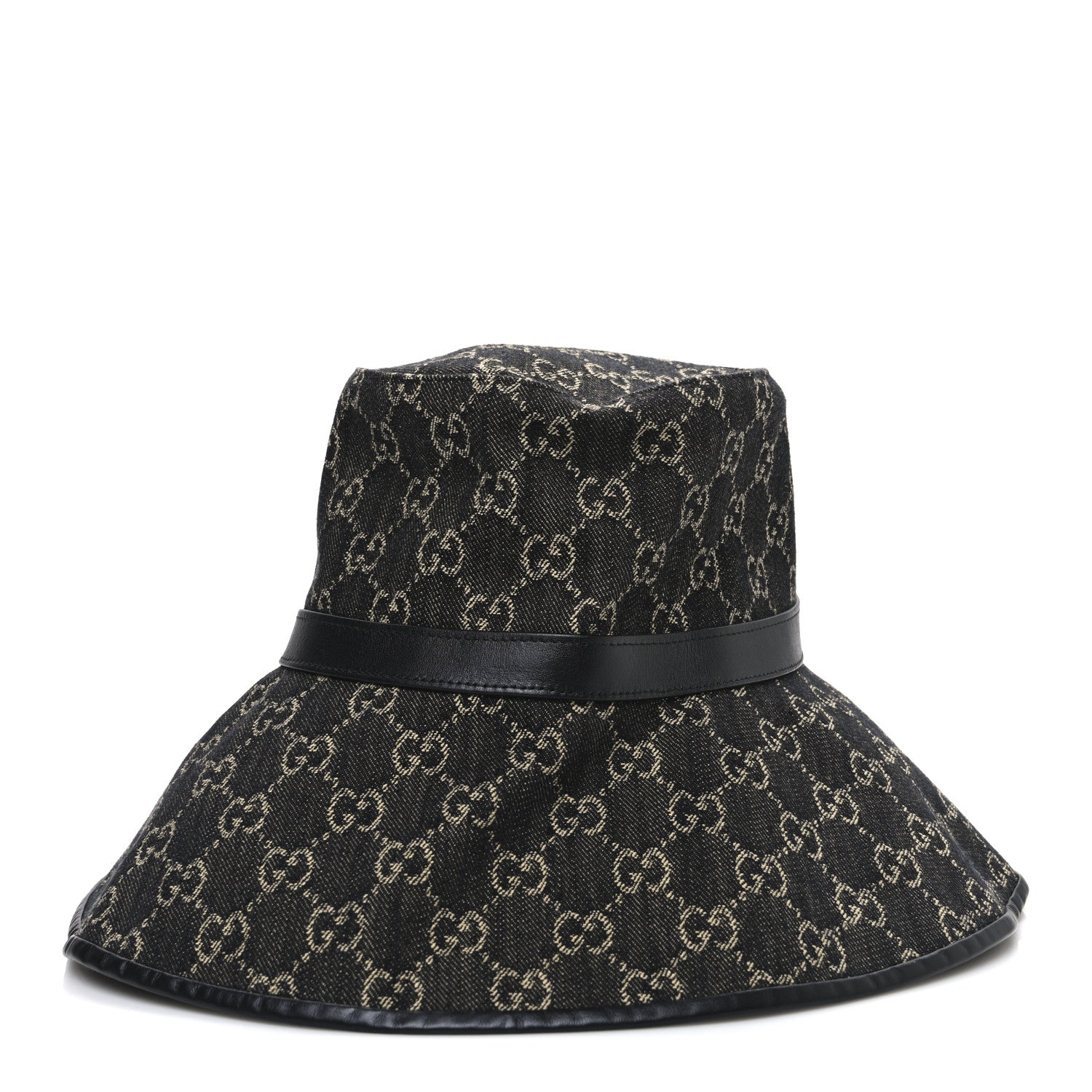 Gucci Monogram Wide Brim Hat S Black 5 of 8