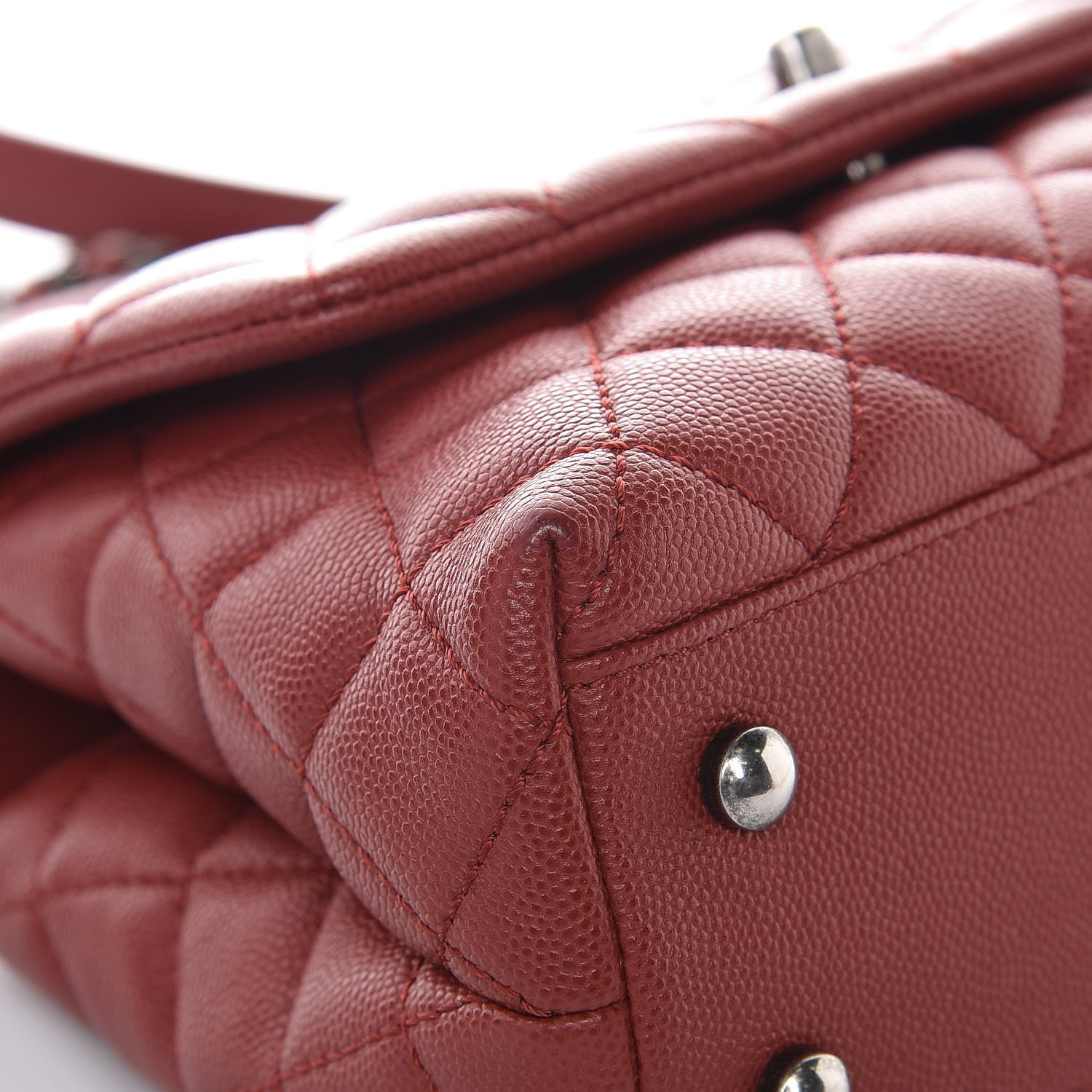 Chanel Caviar Quilted Mini Coco Handle Flap Dark Red 8 of 12