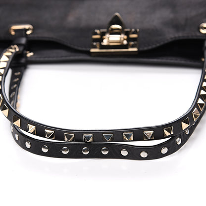Valentino Garavani Vitello Medium Rockstud Tote Black 11 of 14