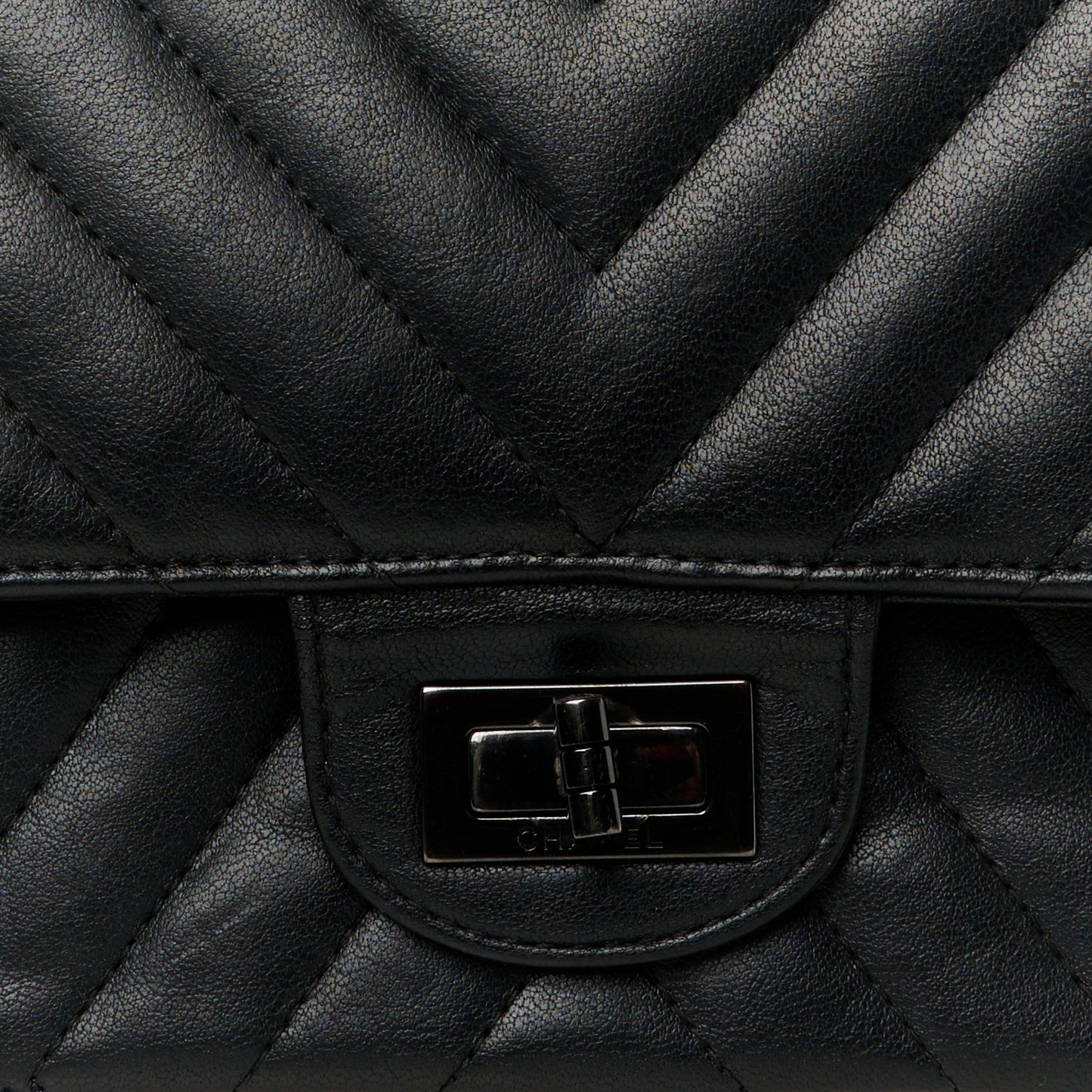 Sheepskin Chevron Quilted 2.55 Reissue 225 Double Flap So Black