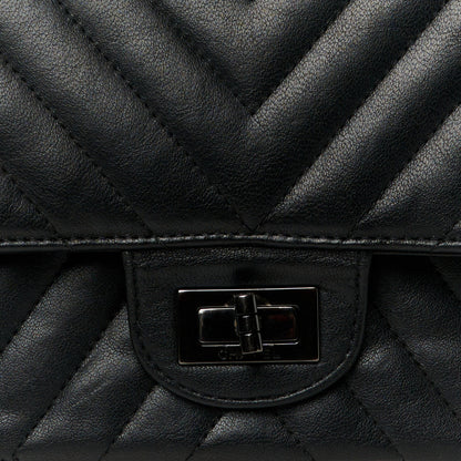 Chanel Sheepskin Chevron Quilted 2.55 Reissue 225 Double Flap So Black 8 of 10