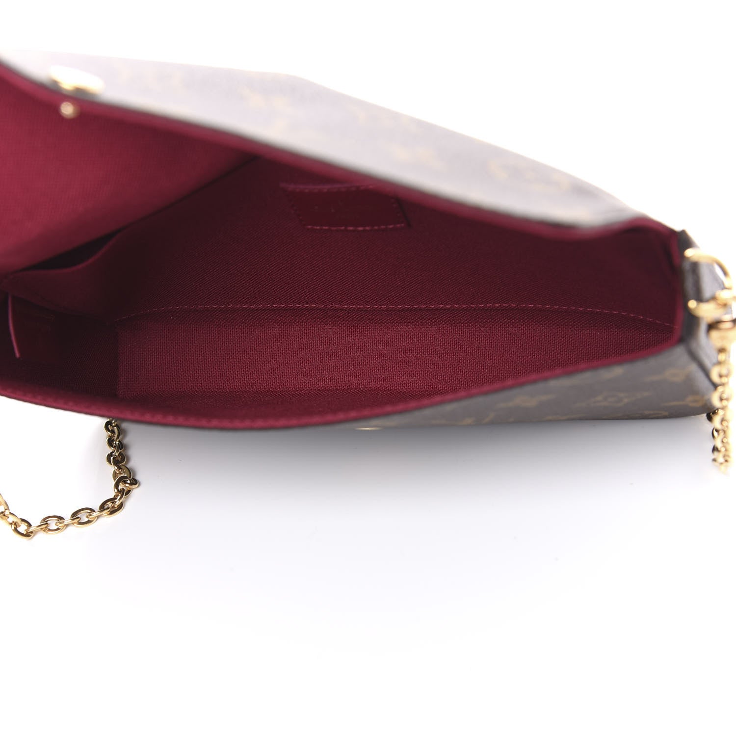 Louis Vuitton Monogram Pochette Felicie Chain Wallet Fuchsia 4 of 10