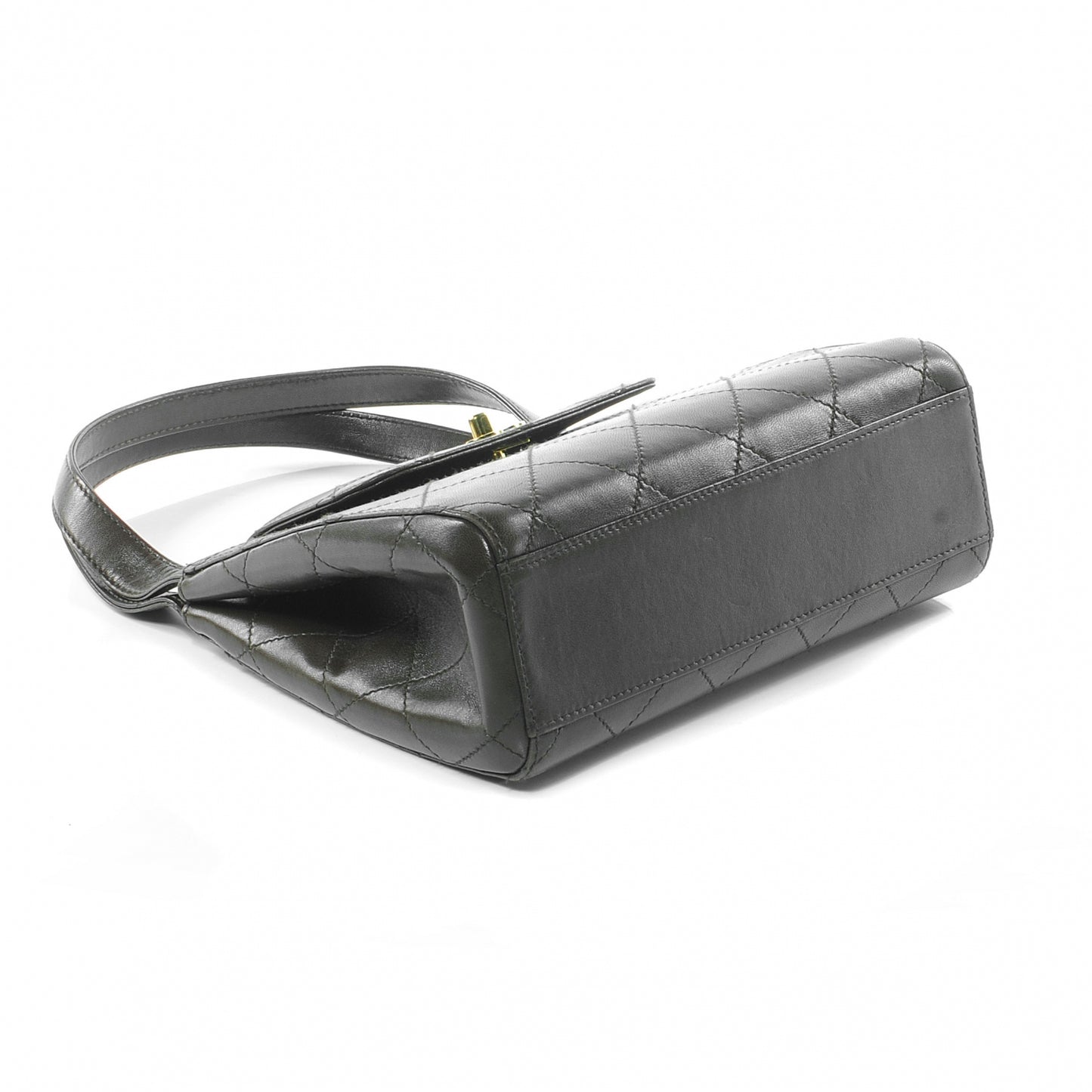 Lambskin Quilted Handbag Brown