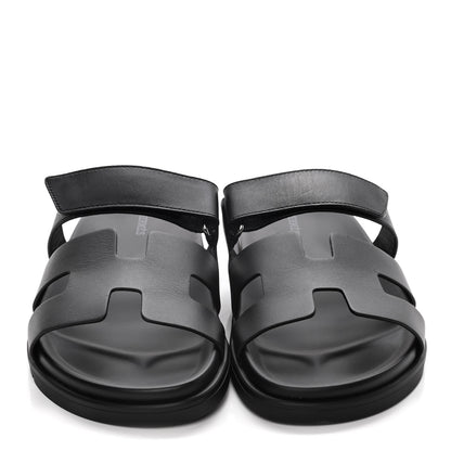 Hermes Calfskin Womens Chypre Sandals 40 Black 2 of 10