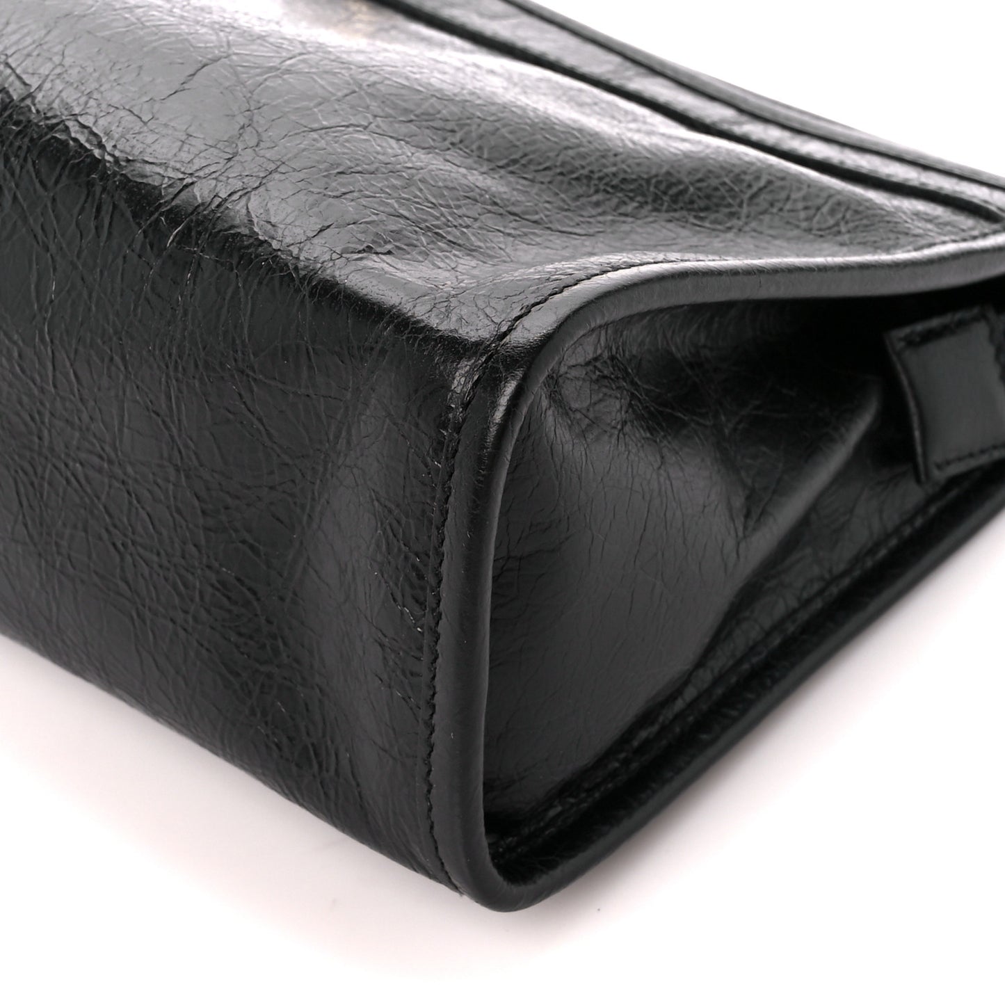 Fluffy Calfskin Morpheus Zip Pouch Black