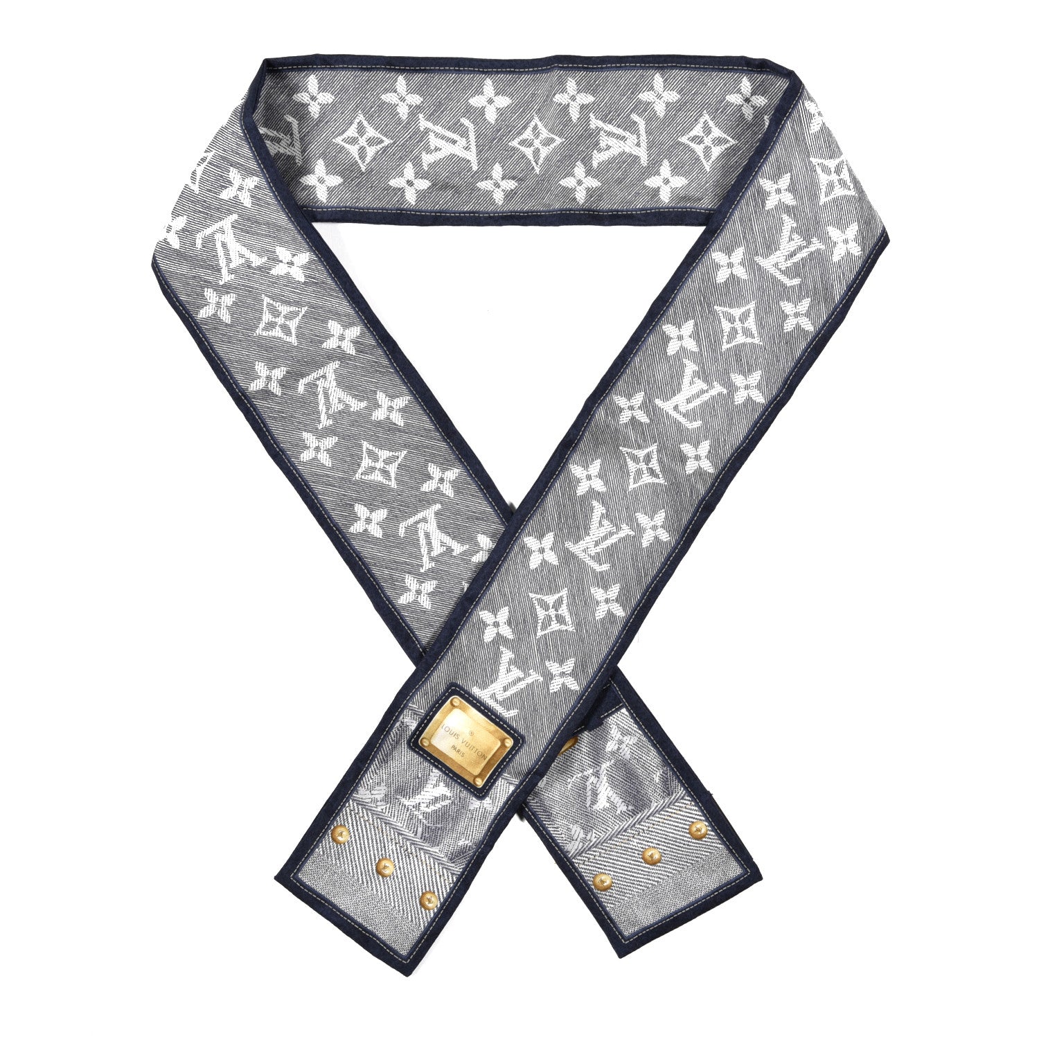 Louis Vuitton Silk Monogram New Denim Bandeau Marine 1 of 3