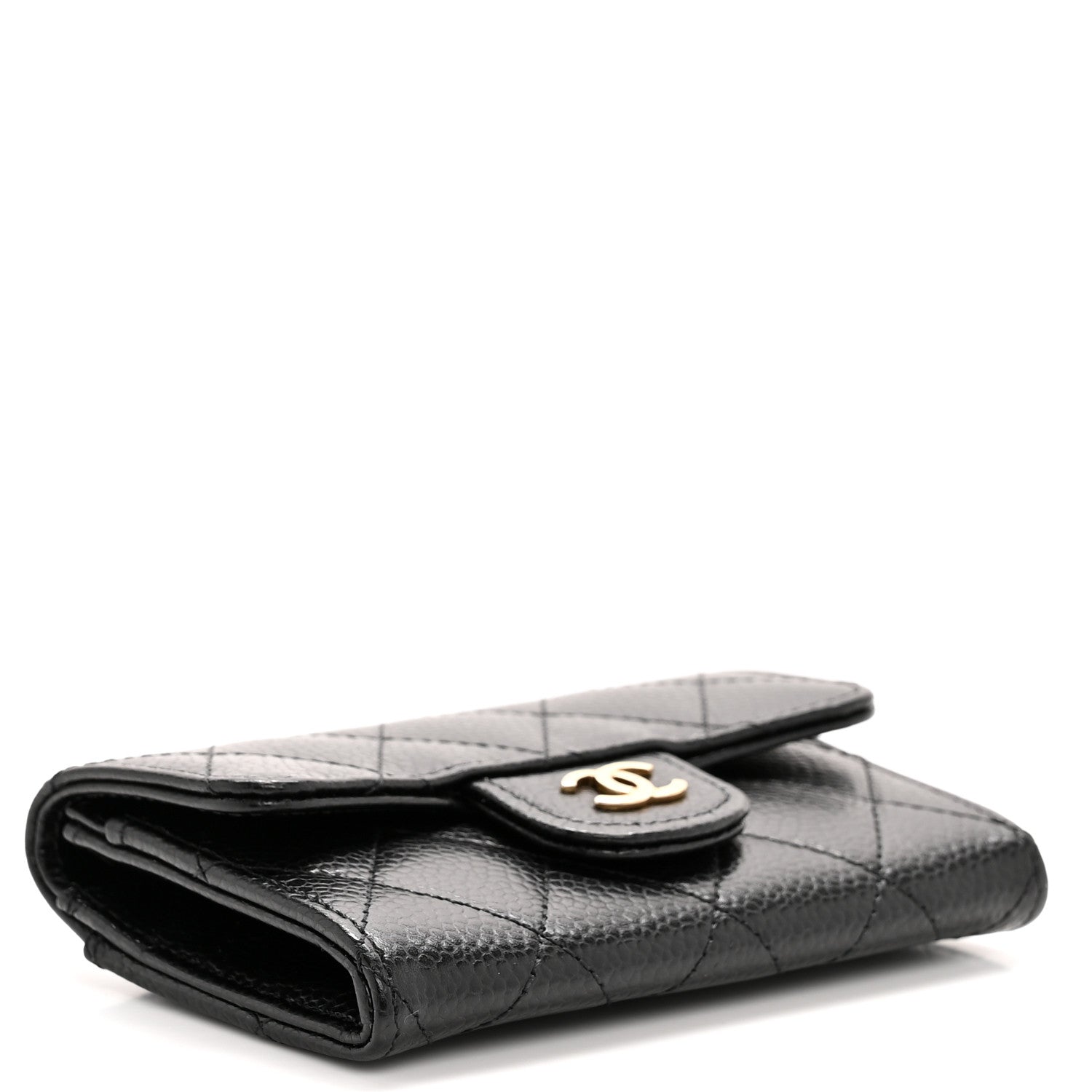 Chanel Caviar Quilted Flap Card Holder Wallet Black 3 of 9