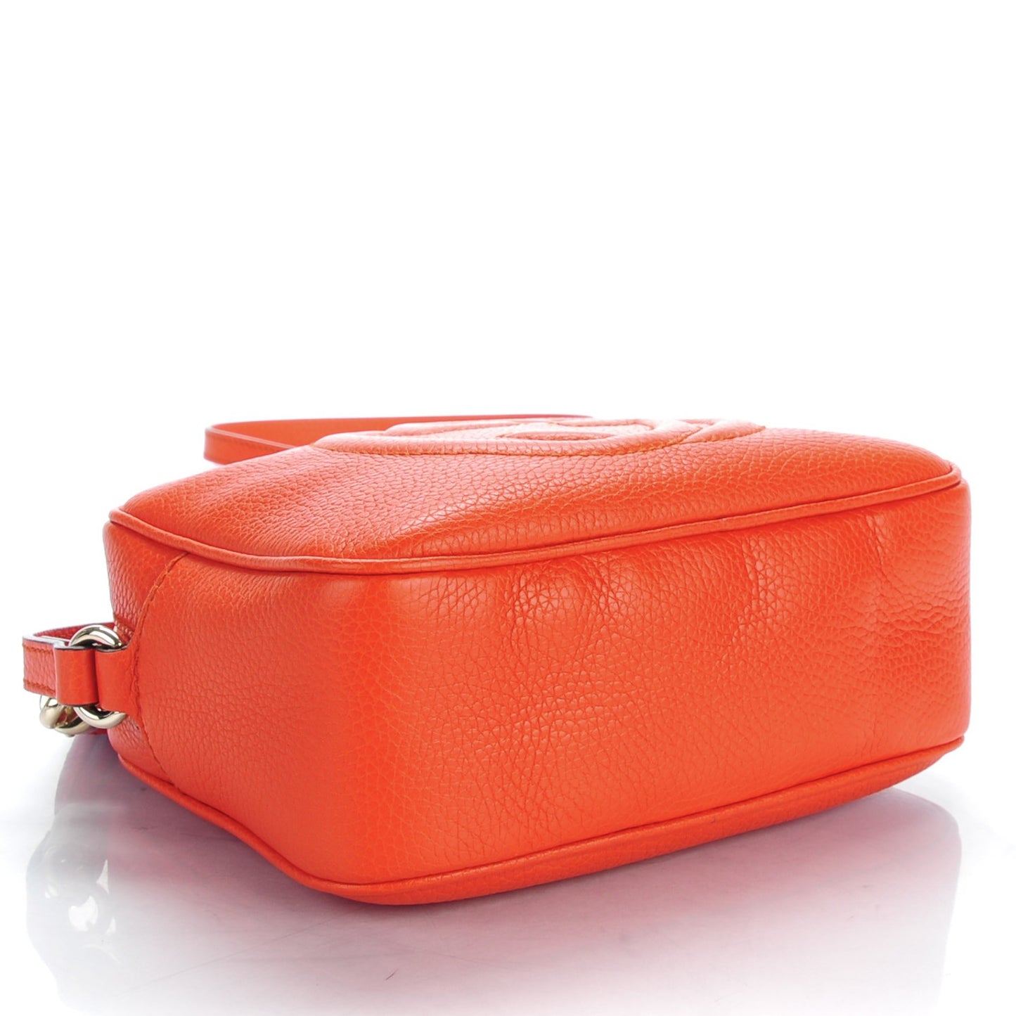 Pebbled Calfskin Small Soho Disco Bag Sun Orange
