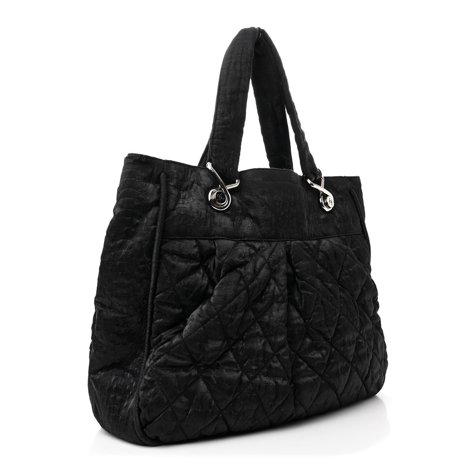 Chanel Crinkled Coated Canvas Le Marais Large Tote Black 3 of 12