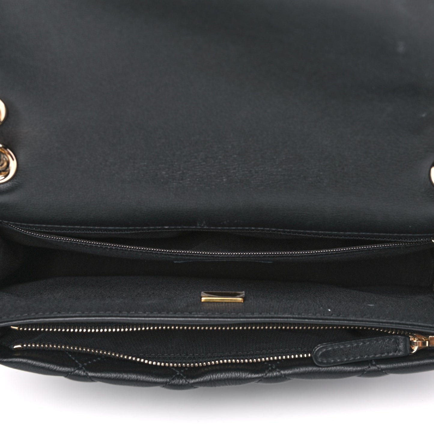 Calfskin Quilted Large Pocket Chic Flap Bag Black