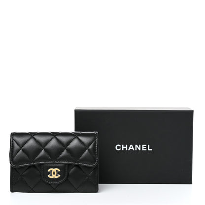 Chanel Lambskin Quilted Flap Card Holder Wallet Black 11 of 11