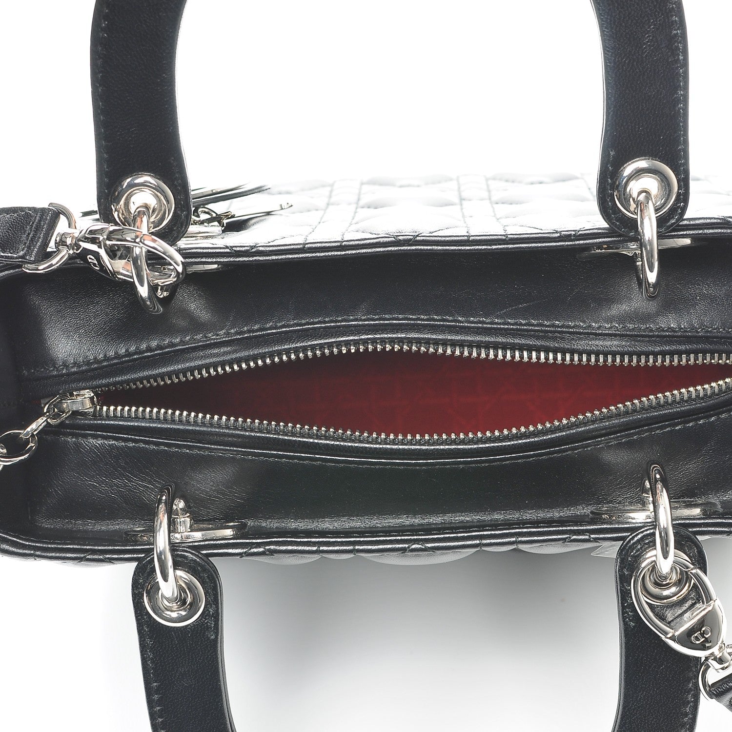 Christian Dior Lambskin Cannage Medium Lady Dior Black 5 of 8
