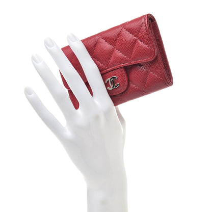 Chanel Caviar Quilted Flap Card Holder Pink 2 of 9