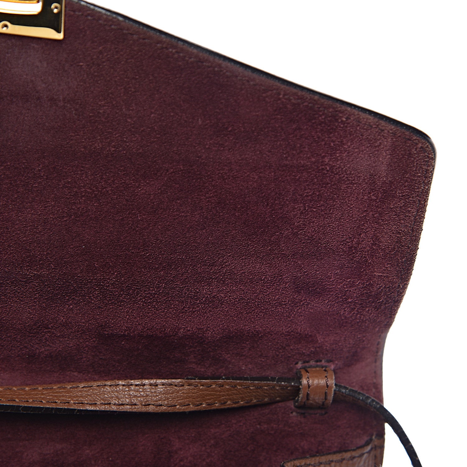 Burberry Derby Calfskin House Check Small Macken Crossbody Bag Tan 9 of 18
