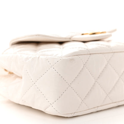 Chanel Shiny Crumpled Calfskin Quilted Small Wavy CC Hobo White 9 of 11