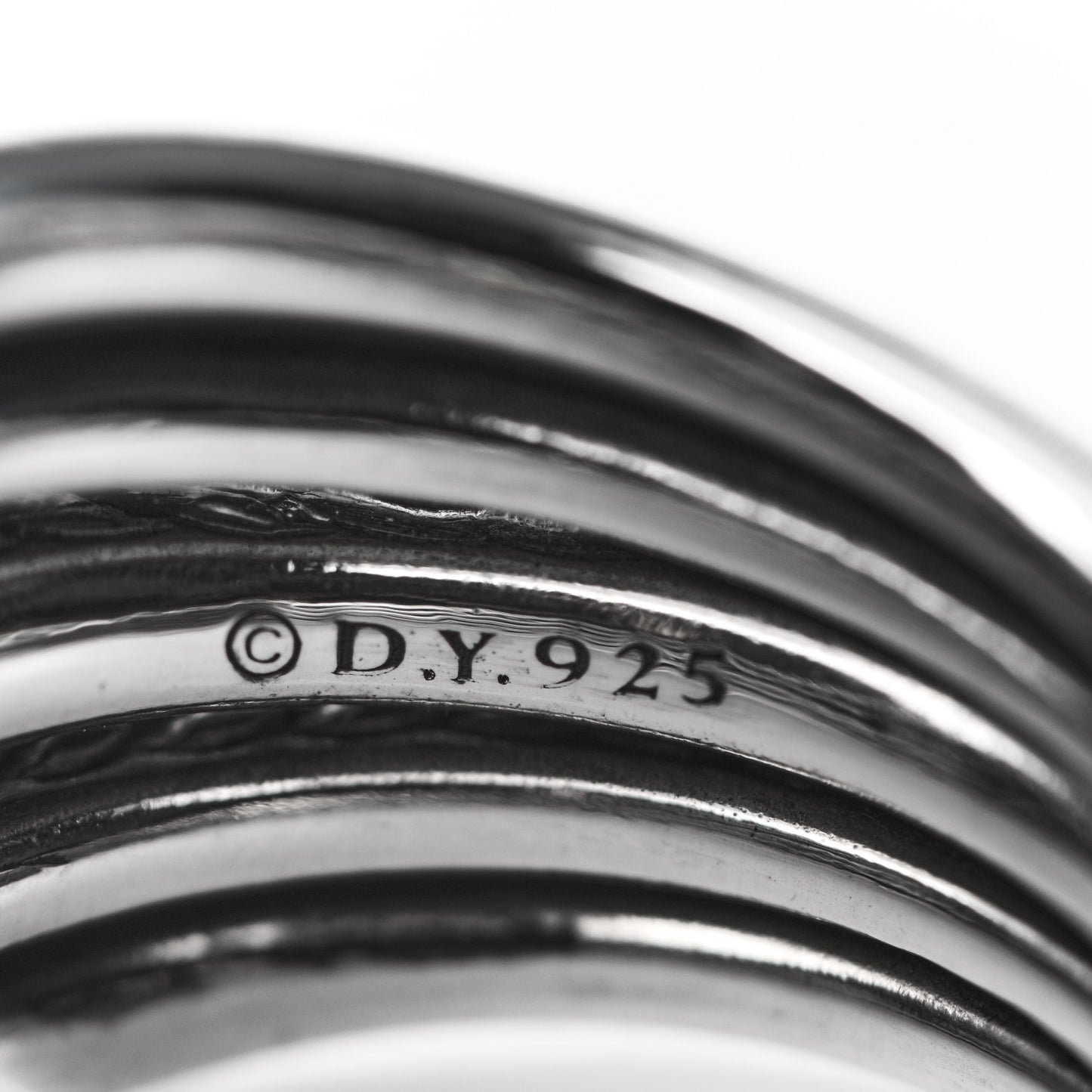Sterling Silver Diamond Thoroughbred Cushion Link Ring 55 7.5