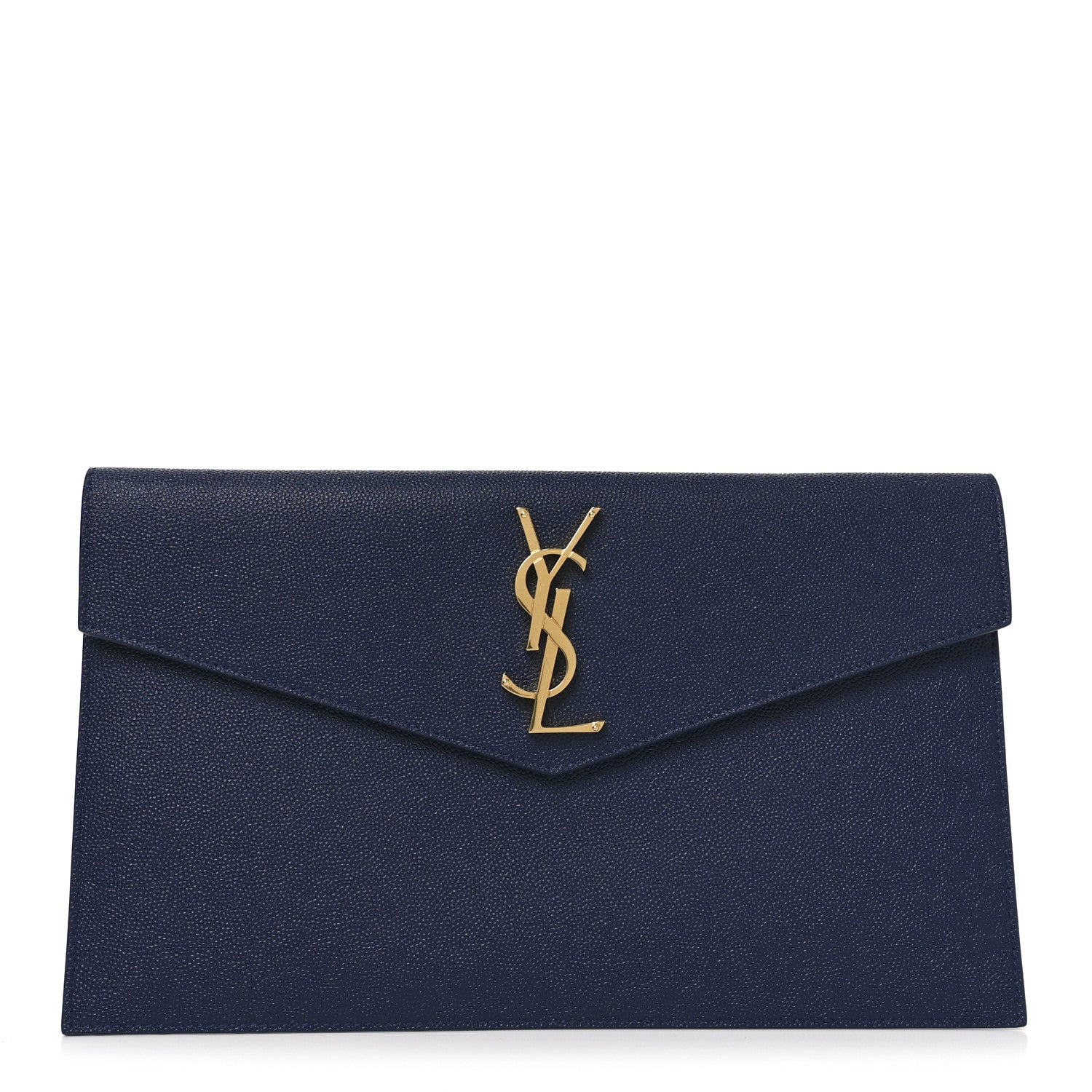 Saint Laurent Grain De Poudre Uptown Pouch Blue Charron 1 of 7
