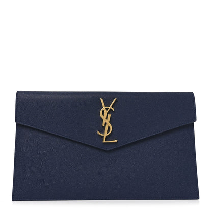 Saint Laurent Grain De Poudre Uptown Pouch Blue Charron 1 of 7