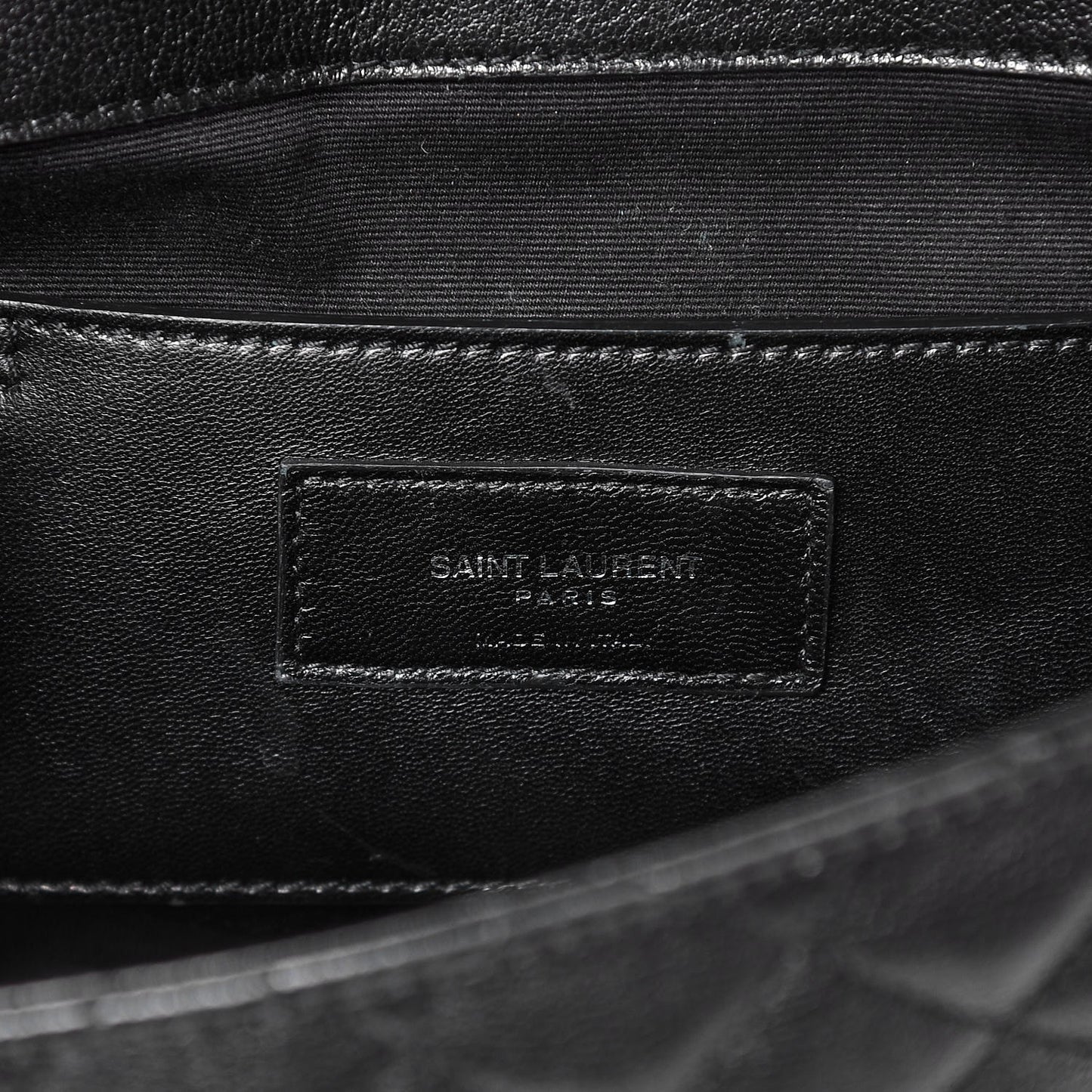 Sheepskin Tri-Quilt Monogram Medium College Bag Black