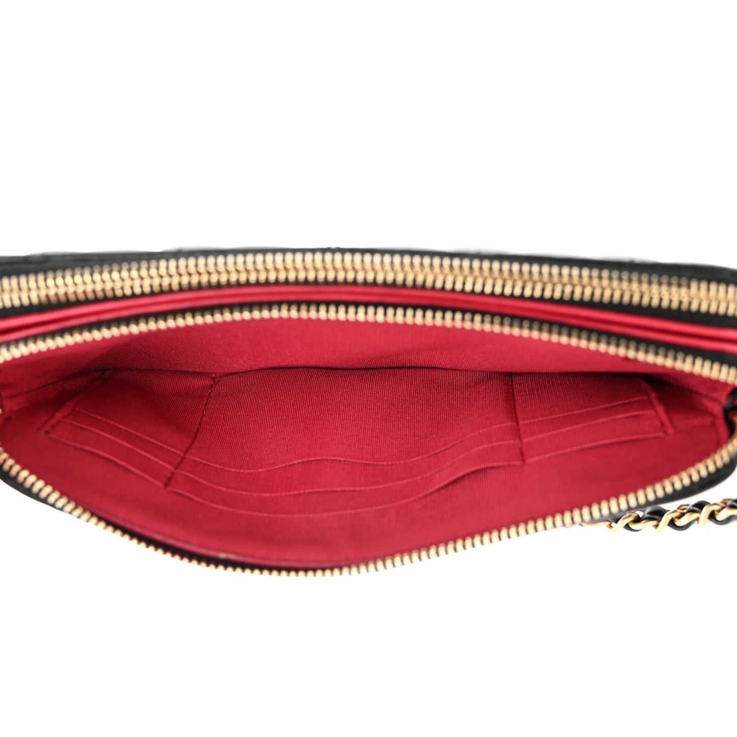 Lambskin Quilted Small Clutch With Chain Black