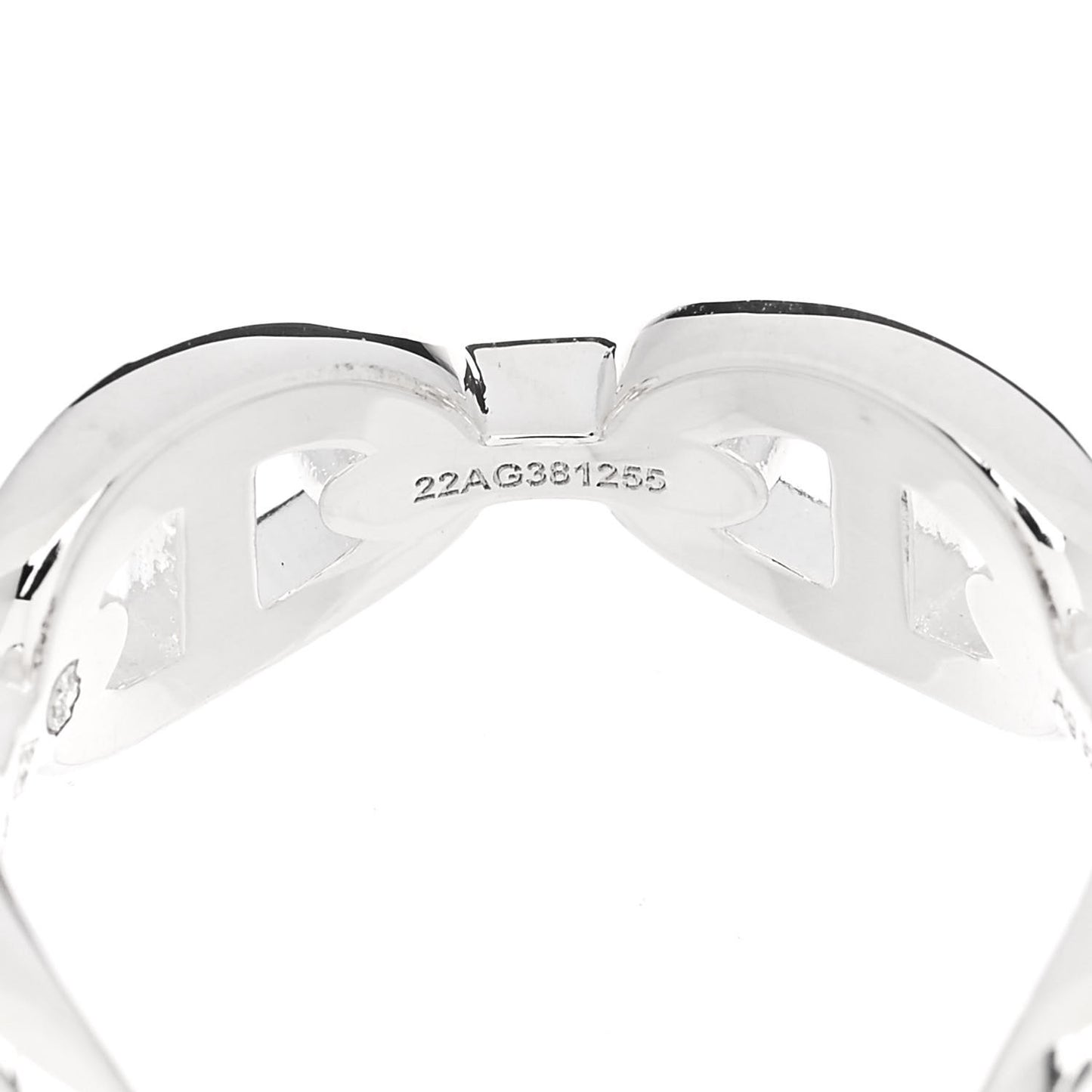 Sterling Silver PM Chaine d'Ancre Enchainee Band Ring 55 7.25