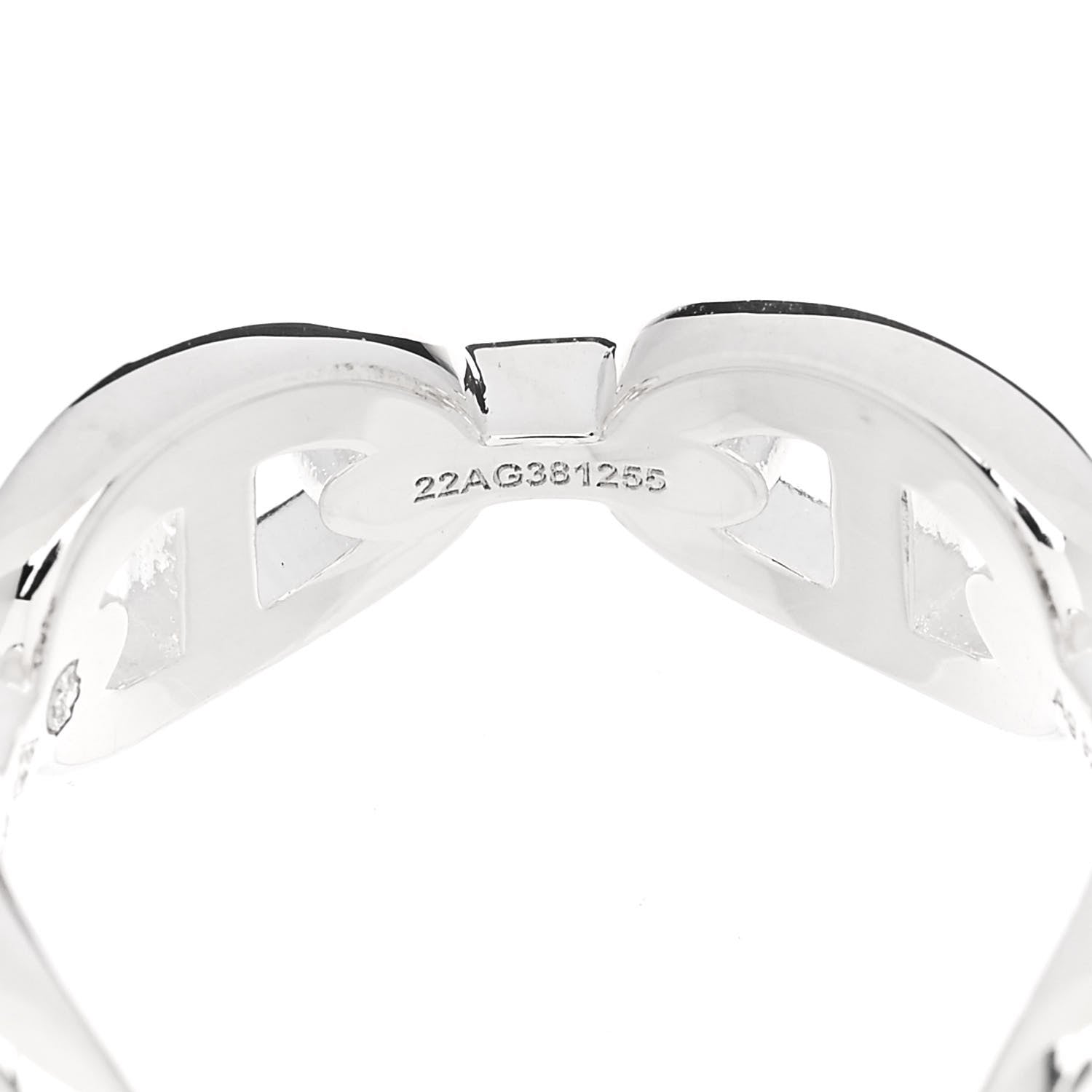 Hermes Sterling Silver PM Chaine d'Ancre Enchainee Band Ring 55 7.25 7 of 9
