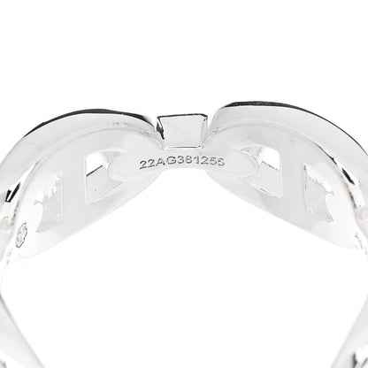 Hermes Sterling Silver PM Chaine d'Ancre Enchainee Band Ring 55 7.25 7 of 9