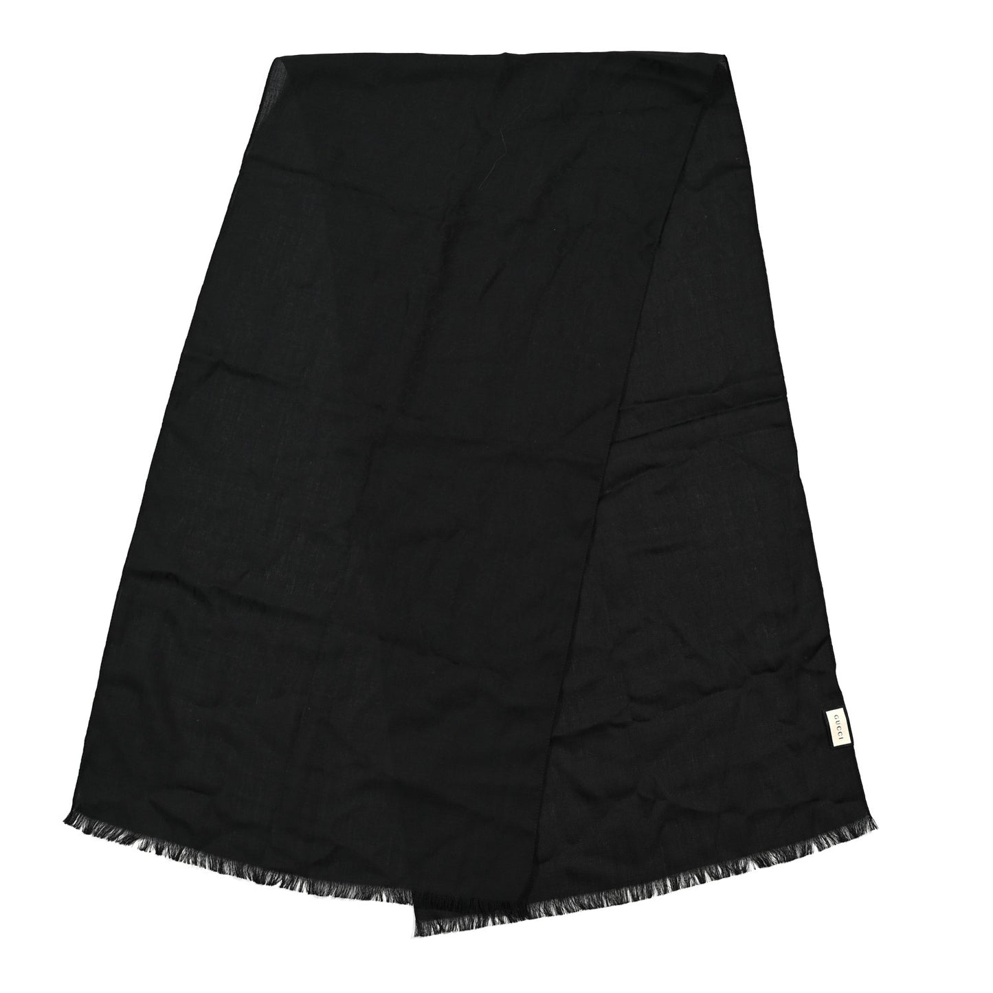 Wool Silk GG Monogram GGNat Scarf Black
