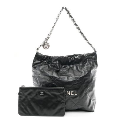 Chanel Shiny Calfskin Quilted Small Chanel 22 Black 3 of 12