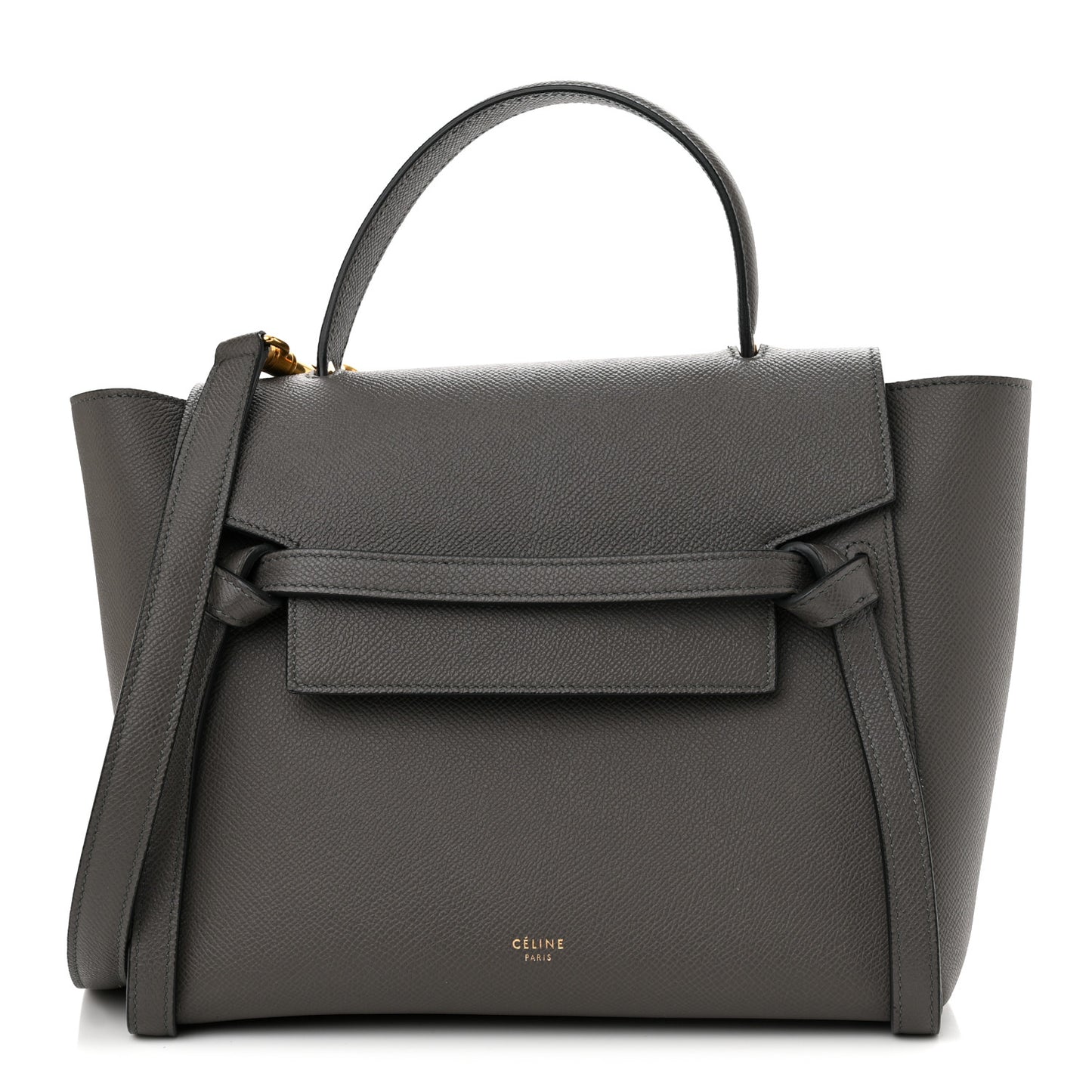 Baby Grained Calfskin Micro Belt Bag Grey