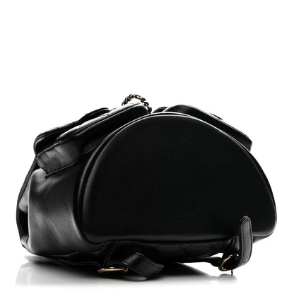 Chanel Shiny Caviar Quilted Medium Duma Pockets Drawstring Backpack Black 4 of 12