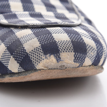 Gucci Cotton Gingham Womens Princetown Slippers 38.5 White Navy 13 of 14