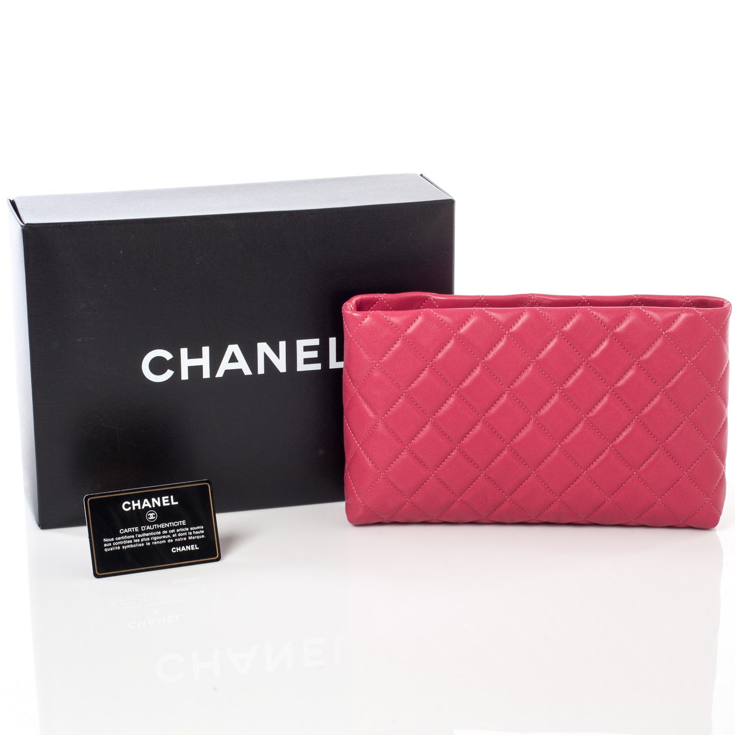 Lambskin Quilted Clutch Pink