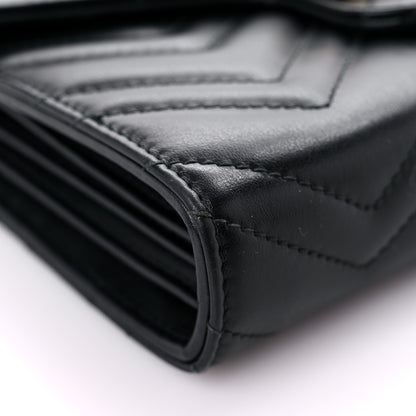 Gucci Calfskin Matelasse GG Marmont Chain Wallet Black 8 of 18