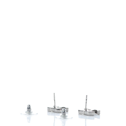 Chanel Crystal Timeless CC Earrings Silver 3 of 5